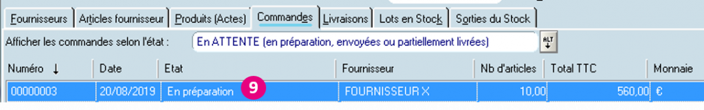 Pour une commande chez un autre fournisseur, cliquez sur Ajouter
