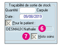 Cochez Histo soins pour faire apparaître la sortie dans l'historique de soins