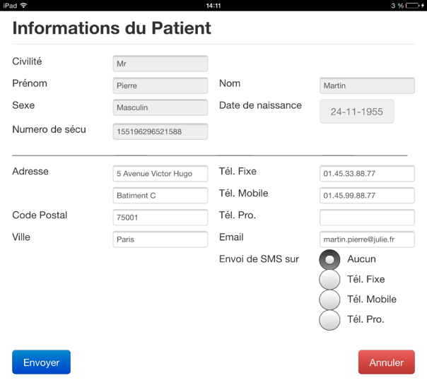 Cochez les documents à envoyer sur la tablette