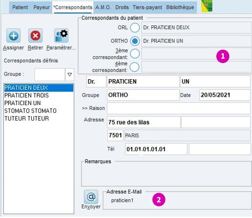 Dans la bibliothèque patient (onglets Documents patient, Documents scannés, Images / radios), cliquez sur @ ou faites un clic droit sur le fichier. L'email d…